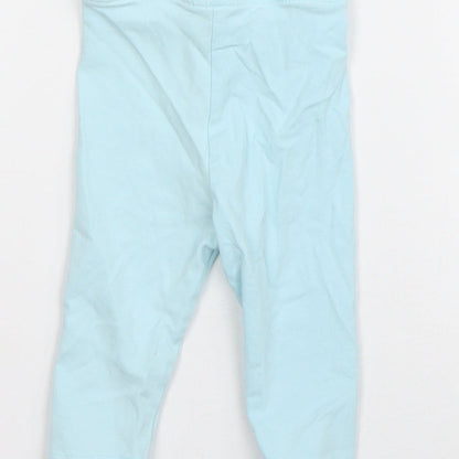 Matalan Girls Blue Geometric Cotton Jogger Trousers Size 3-6 Months  Pullover - Unicorn