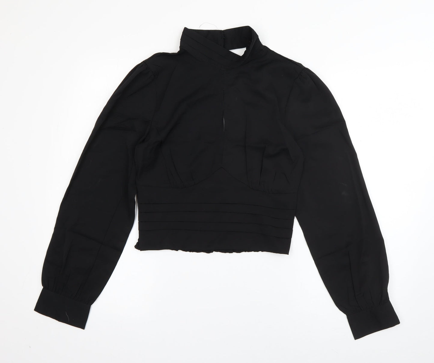 QED London Womens Black  Polyester Basic Blouse Size M Round Neck - Backless