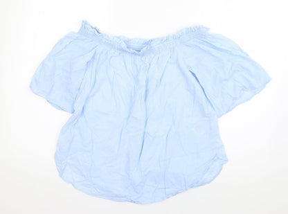 Womens UK Size 8 H&M Blue Basic Blouse