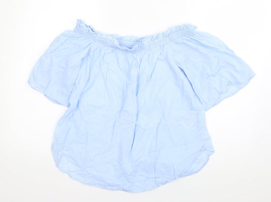 Womens UK Size 8 H&M Blue Basic Blouse