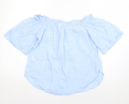 Womens UK Size 8 H&M Blue Basic Blouse