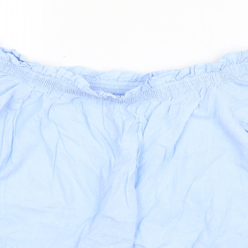 Womens UK Size 8 H&M Blue Basic Blouse