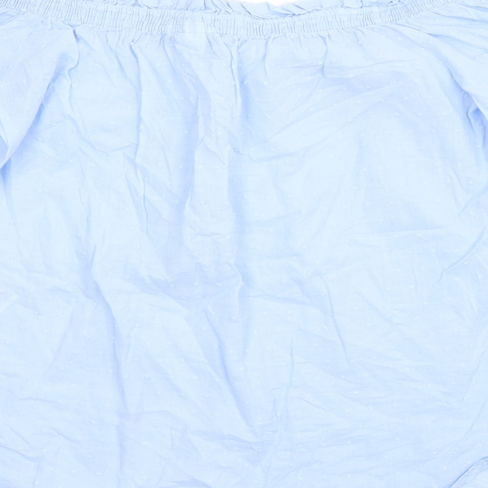 Womens UK Size 8 H&M Blue Basic Blouse