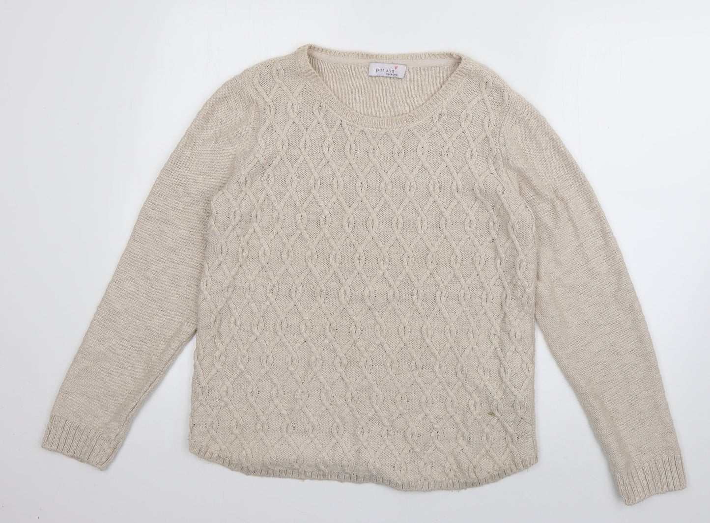 Womens UK Size 12 Per Una Beige Pullover Jumper