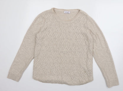 Womens UK Size 12 Per Una Beige Pullover Jumper