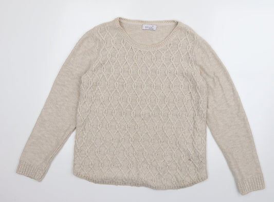 Womens UK Size 12 Per Una Beige Pullover Jumper
