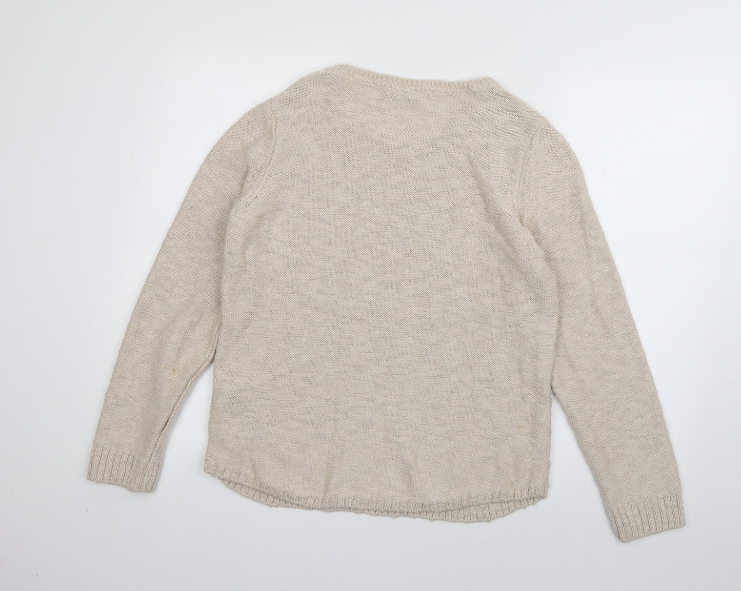 Womens UK Size 12 Per Una Beige Pullover Jumper