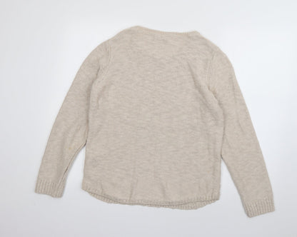 Womens UK Size 12 Per Una Beige Pullover Jumper