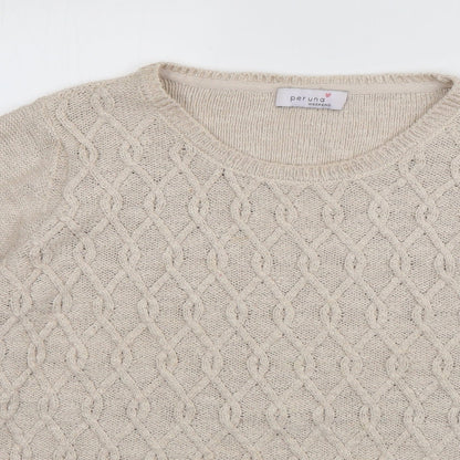 Womens UK Size 12 Per Una Beige Pullover Jumper