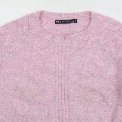 Womens UK Size S Marks and Spencer Pink Pullover Jumper