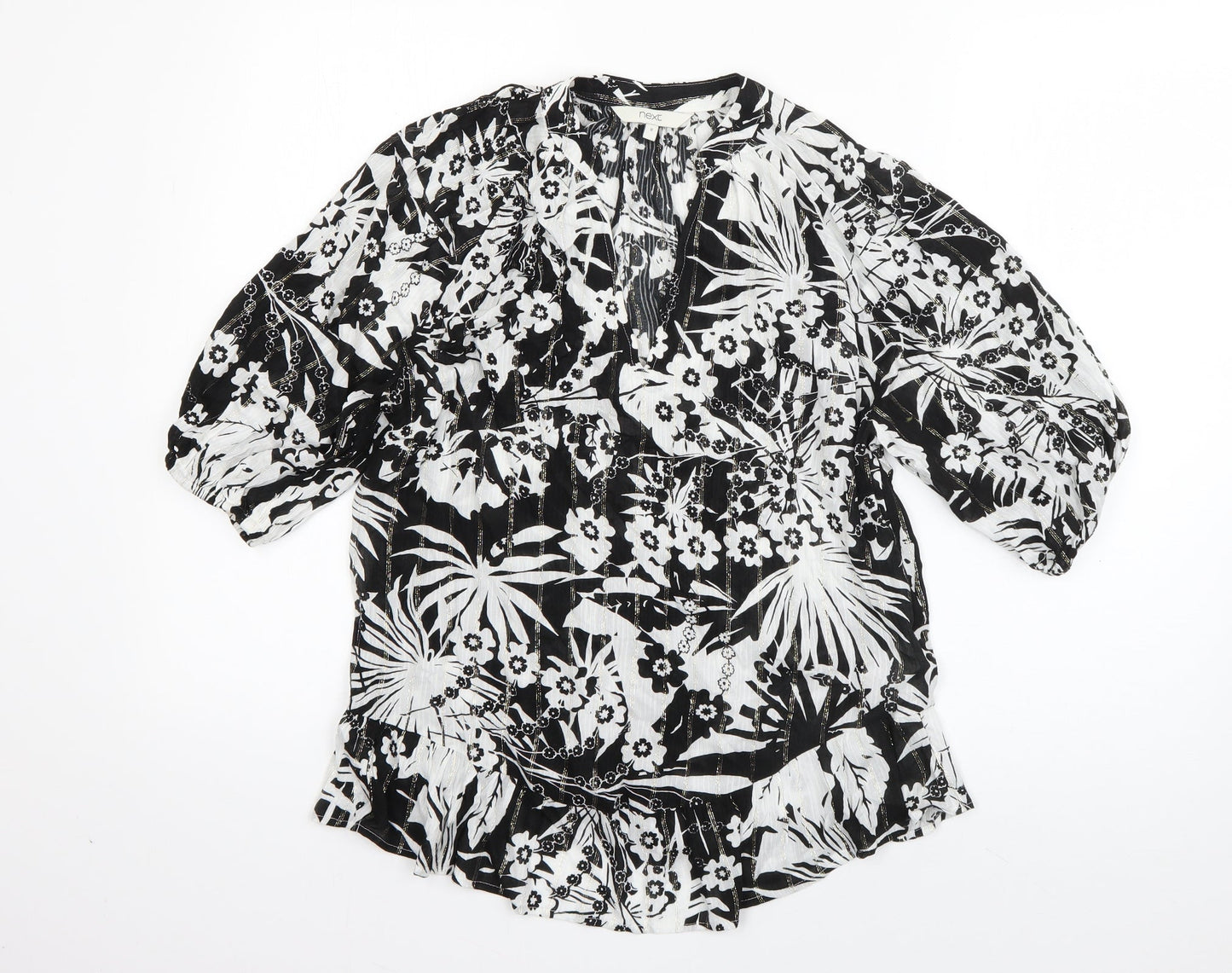 Womens UK Size 8 NEXT Black Basic Blouse