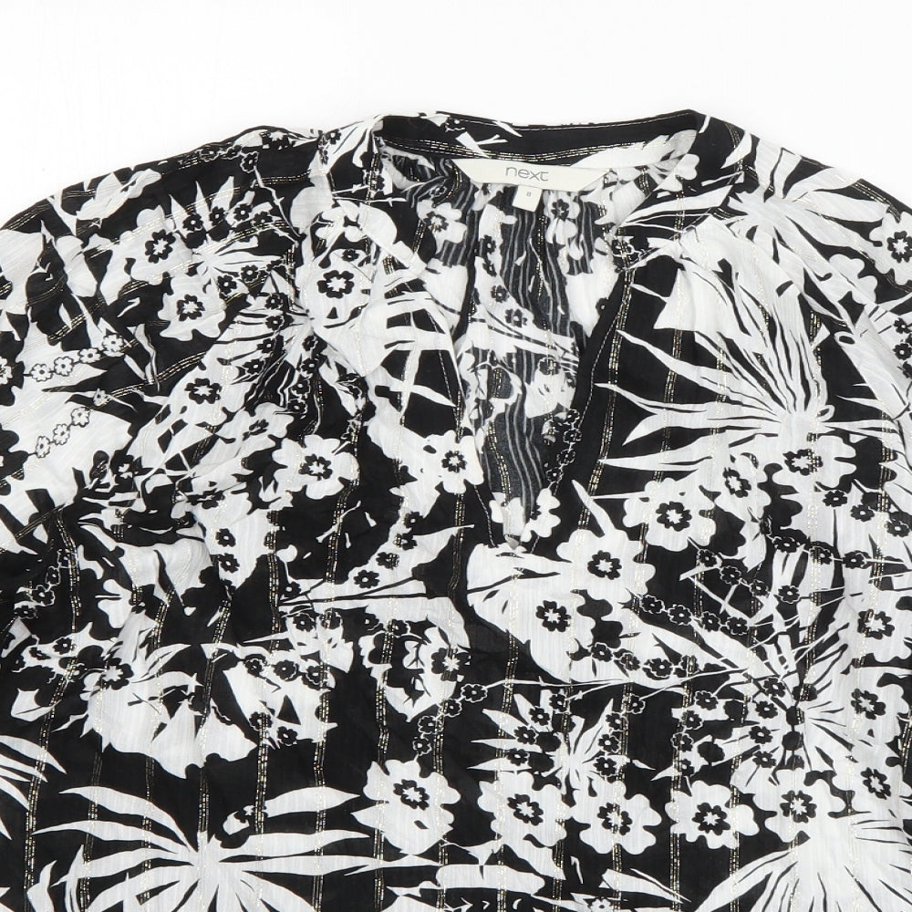 Womens UK Size 8 NEXT Black Basic Blouse