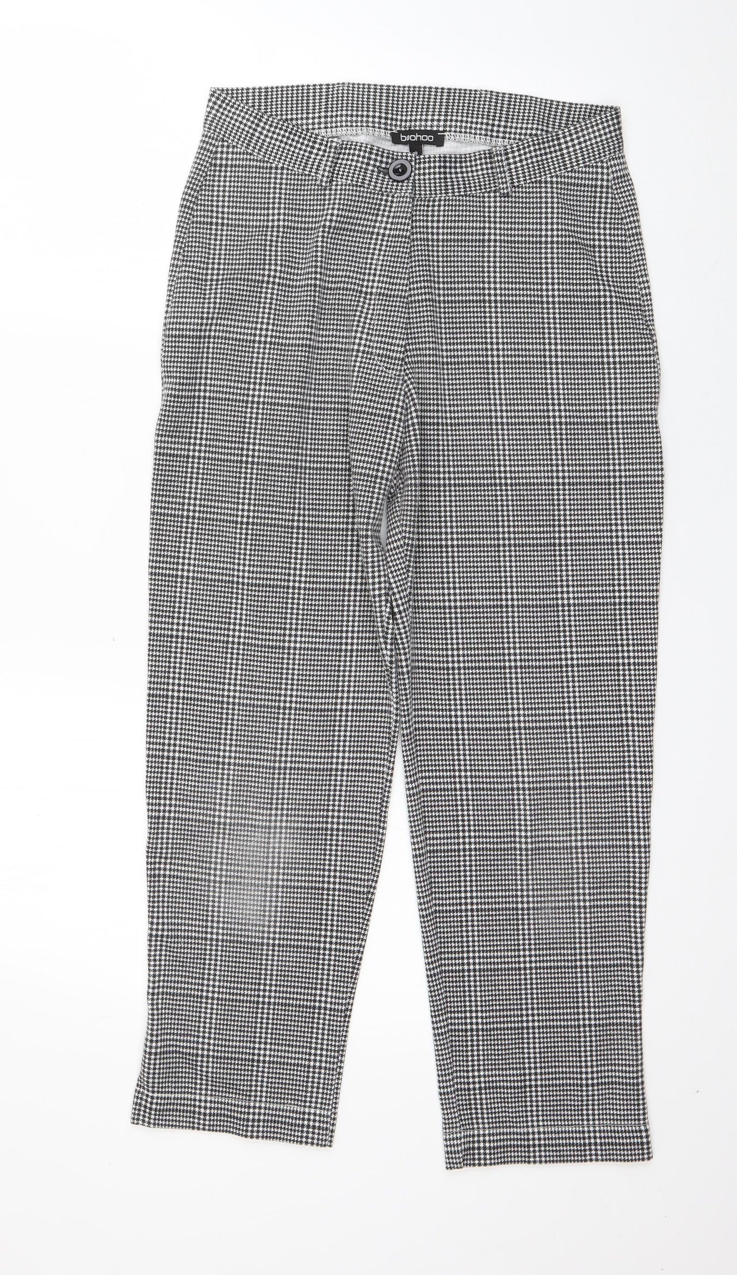 Womens UK Size 8 Boohoo Regular Fit  Black Trousers