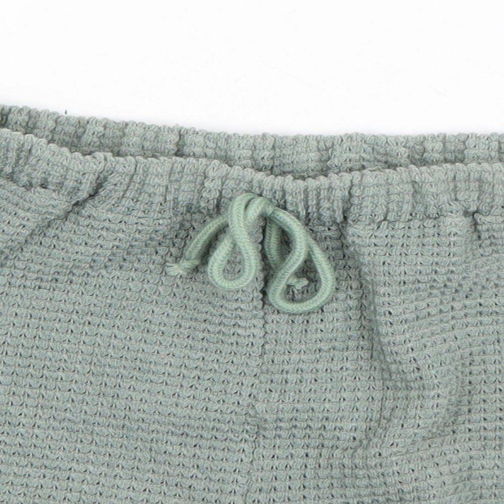 Preworn Womens Green Solid Polyester Capri Pyjama Pants Size S