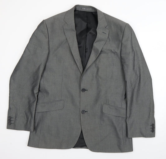 Mens UK Size L Karl Jackson Regular Grey Suit Jacket