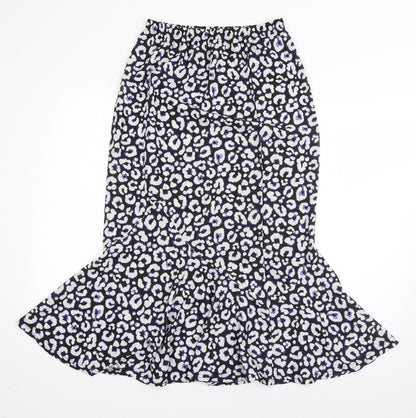 Boohoo Womens Blue Animal Print Polyester Straight & Pencil Skirt Size 8
