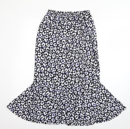 Boohoo Womens Blue Animal Print Polyester Straight & Pencil Skirt Size 8
