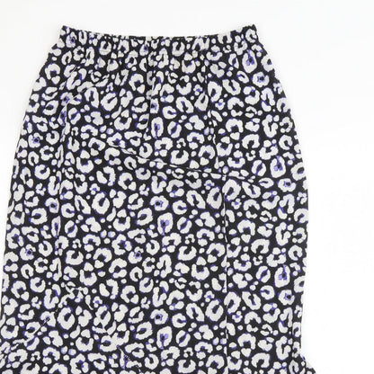 Boohoo Womens Blue Animal Print Polyester Straight & Pencil Skirt Size 8