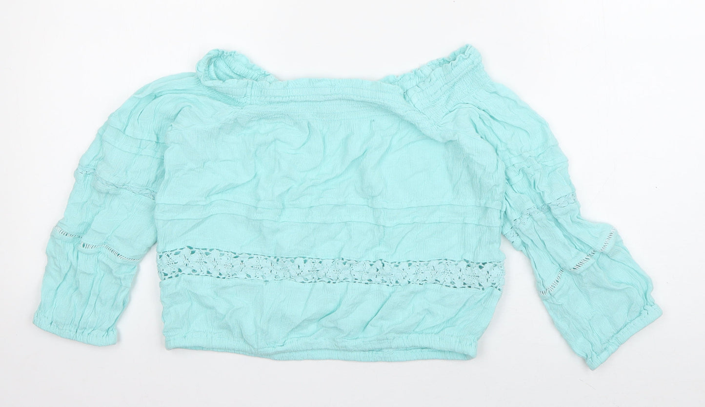 Womens UK Size XS aeropostale Blue Basic Blouse