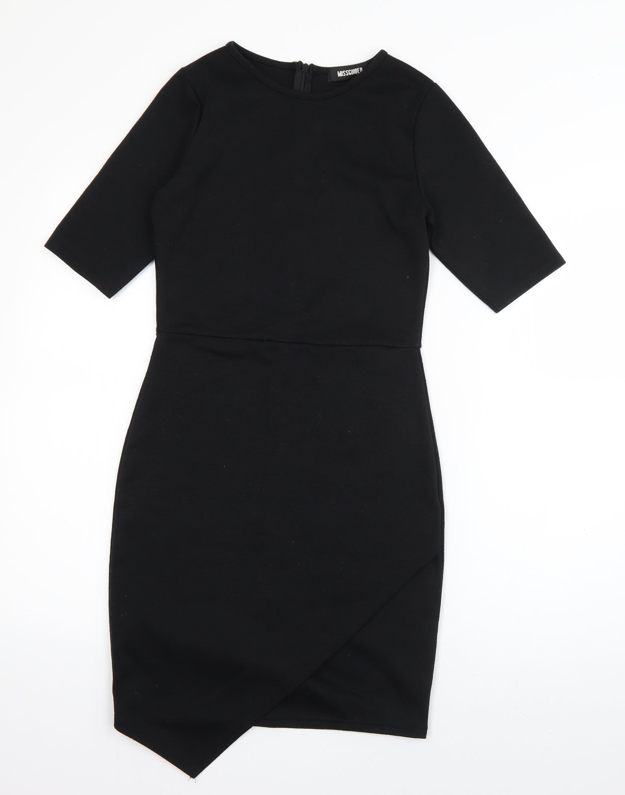 Missguided Womens Black  Polyester T-Shirt Dress  Size 10  Round Neck Pullover