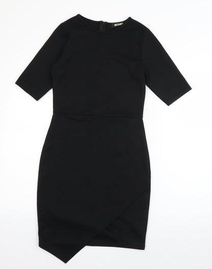 Missguided Womens Black  Polyester T-Shirt Dress  Size 10  Round Neck Pullover