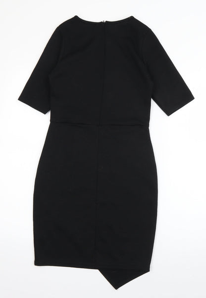 Missguided Womens Black  Polyester T-Shirt Dress  Size 10  Round Neck Pullover