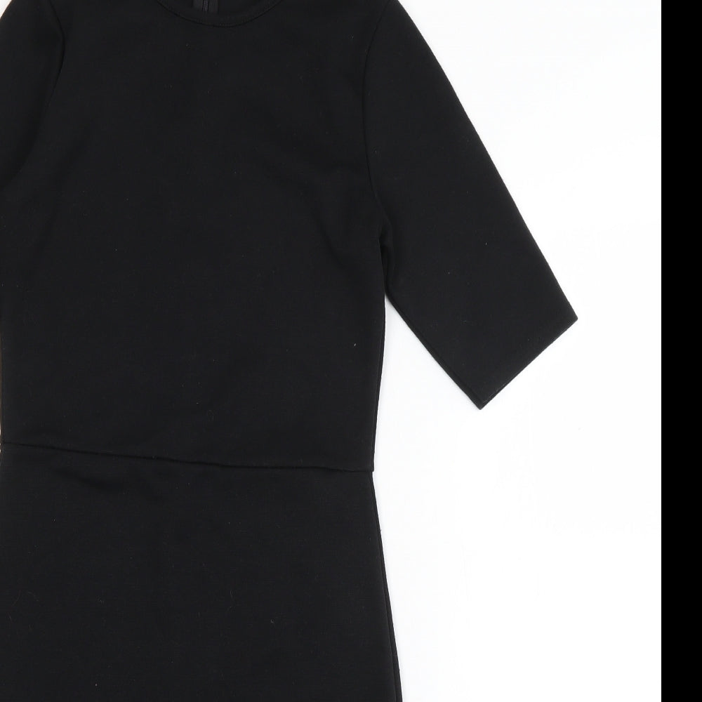 Missguided Womens Black  Polyester T-Shirt Dress  Size 10  Round Neck Pullover
