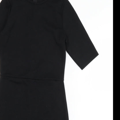 Missguided Womens Black  Polyester T-Shirt Dress  Size 10  Round Neck Pullover