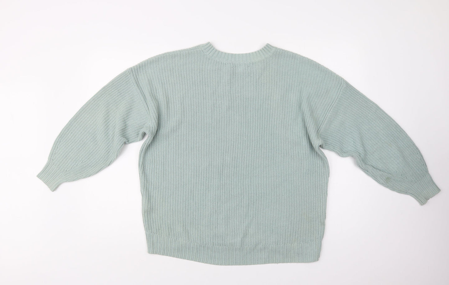 Hollis Womens Green Crew Neck  Cotton Pullover Jumper Size XS