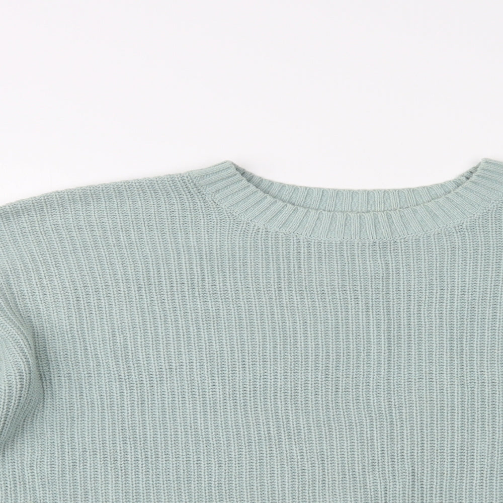Hollis Womens Green Crew Neck  Cotton Pullover Jumper Size XS