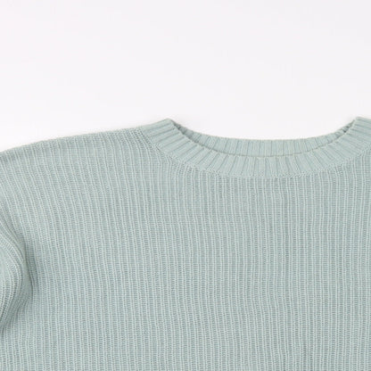 Hollis Womens Green Crew Neck  Cotton Pullover Jumper Size XS