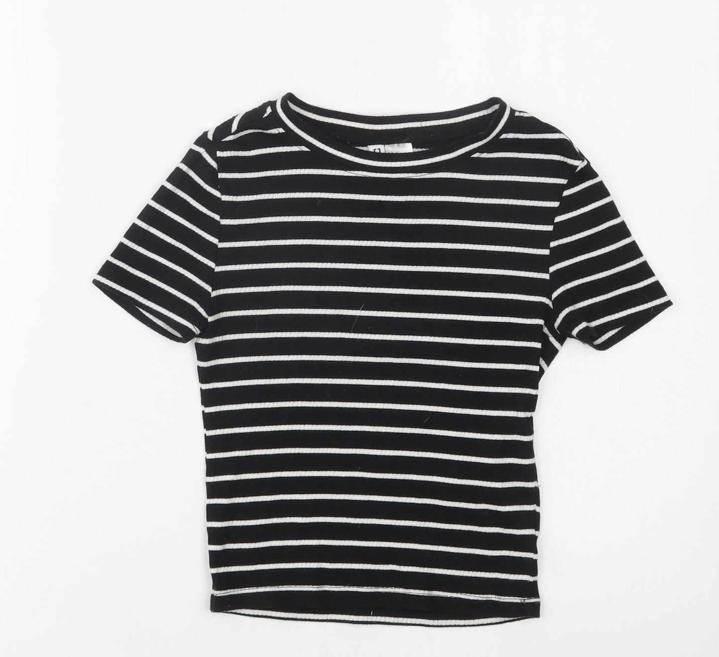 Womens UK Size XS H&M Black Basic T-Shirt