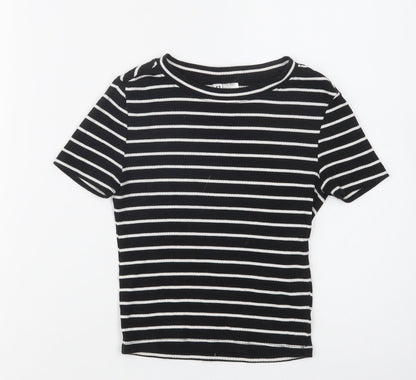 Womens UK Size XS H&M Black Basic T-Shirt