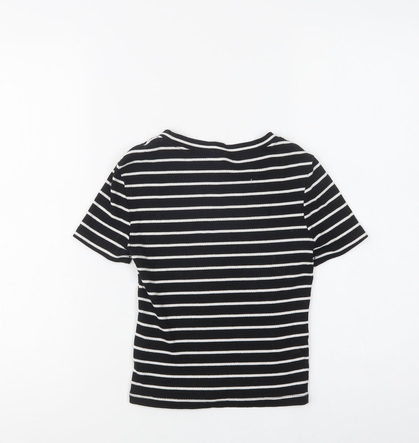 Womens UK Size XS H&M Black Basic T-Shirt
