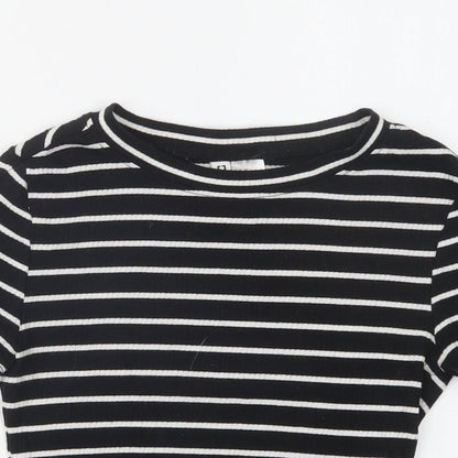 Womens UK Size XS H&M Black Basic T-Shirt