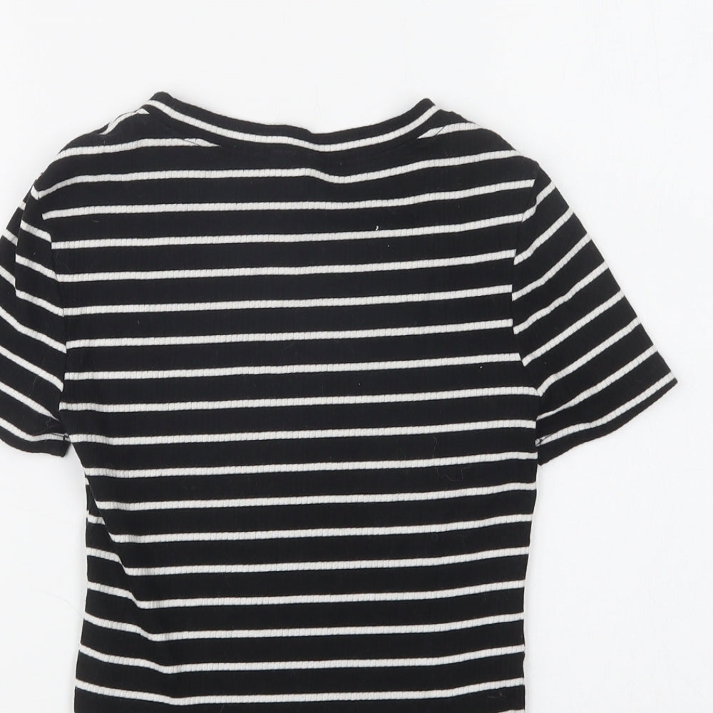 Womens UK Size XS H&M Black Basic T-Shirt
