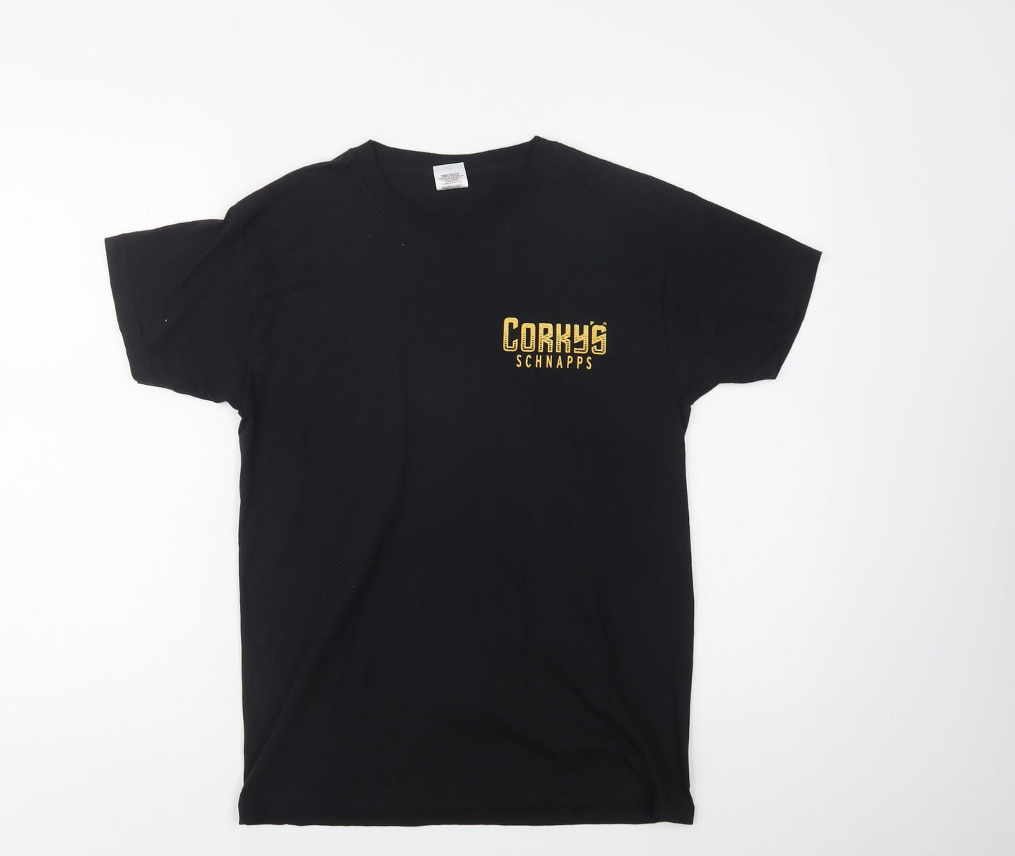 Womens UK Size S Fruit of the Loom Black Basic T-Shirt