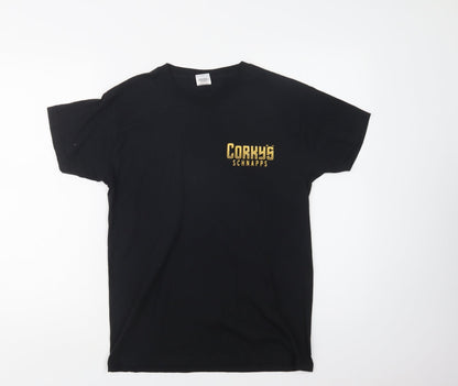 Womens UK Size S Fruit of the Loom Black Basic T-Shirt