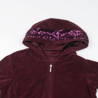 ESMARA Womens Purple  Cotton Full Zip Hoodie Size 18  Zip