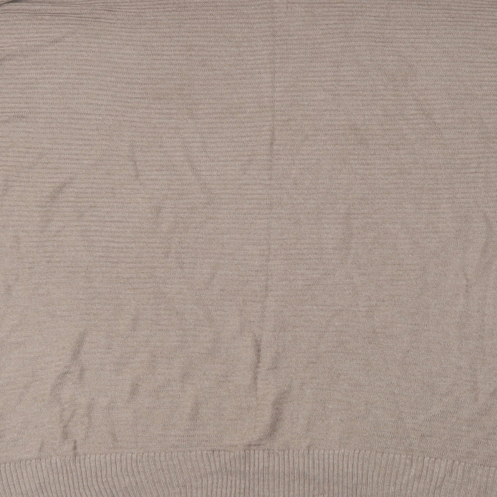 Primark Womens Beige Mock Neck  Viscose Tunic Jumper Size 12