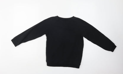 Primark Girls Black  Cotton Pullover Sweatshirt Size 10-11 Years   - Unicorn