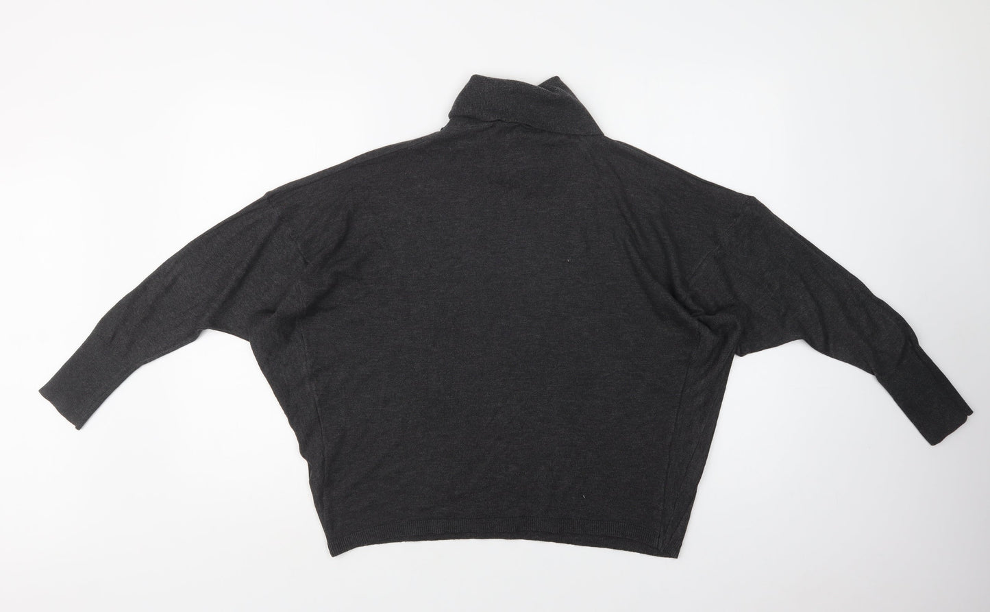 Warehouse Womens Grey Roll Neck  Polyester Pullover Jumper Size M