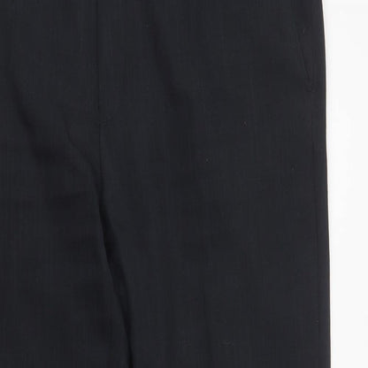 EWM Mens Black  Polyester Dress Pants Trousers Size 38 L31 in Regular Button