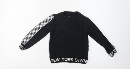Pep & Co Girls Black Check Cotton Pullover Sweatshirt Size 5-6 Years