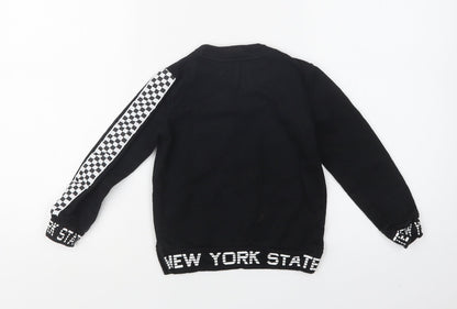Pep & Co Girls Black Check Cotton Pullover Sweatshirt Size 5-6 Years