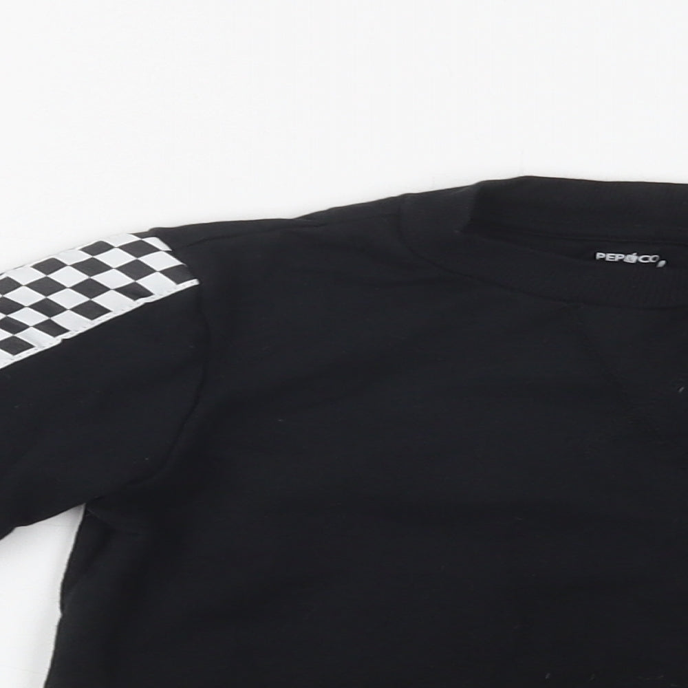 Pep & Co Girls Black Check Cotton Pullover Sweatshirt Size 5-6 Years