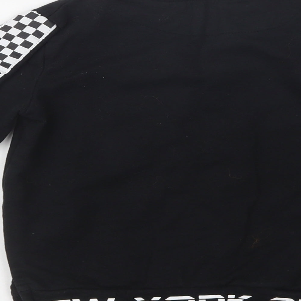 Pep & Co Girls Black Check Cotton Pullover Sweatshirt Size 5-6 Years