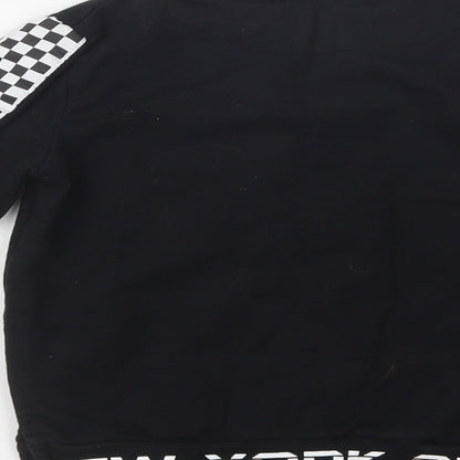 Pep & Co Girls Black Check Cotton Pullover Sweatshirt Size 5-6 Years