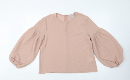 Womens UK Size L H&M Beige Basic Blouse