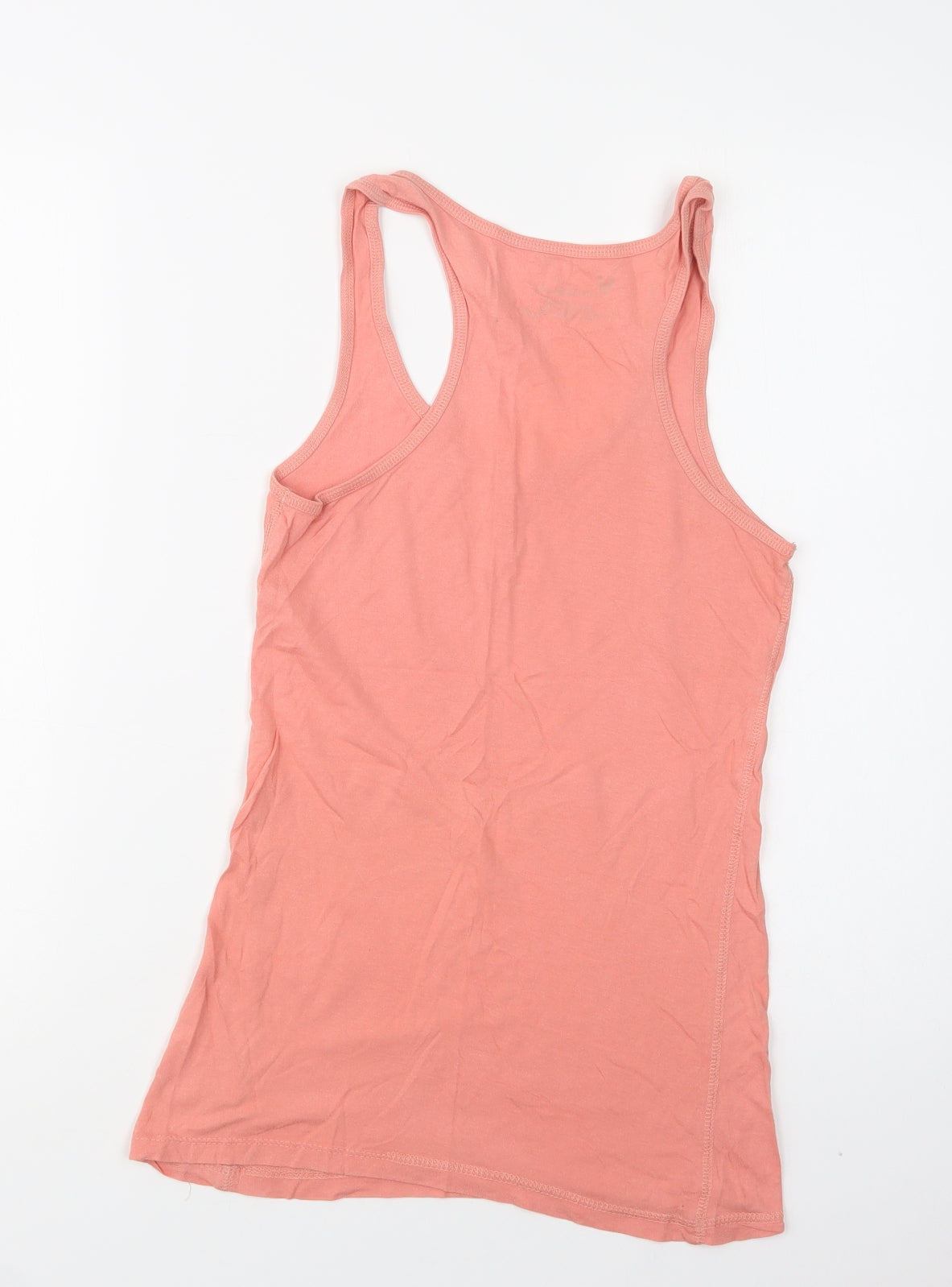 Primark Womens Pink  Cotton Basic Tank Size 12 Scoop Neck